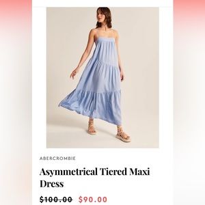 ABERCROMBIE Asymmetrical Tiered Maxi Dress - WHITE - Small